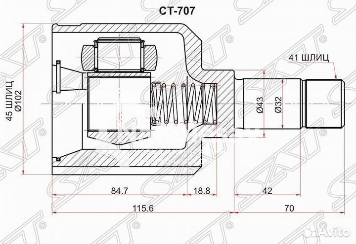 Шрус внутренний LH citroen jumper 94-02/fiat ducat