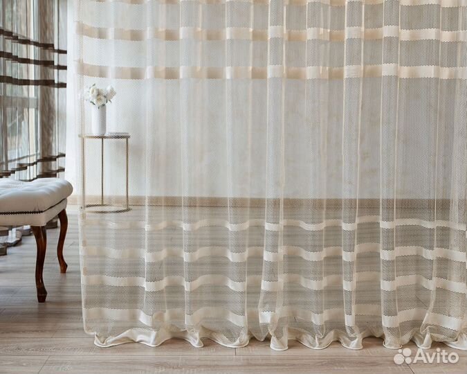 Тюль фрида крем готовый на окна пошив