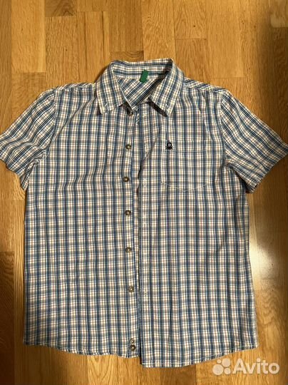 140, х/б, benetton, Рубашка на мальчика
