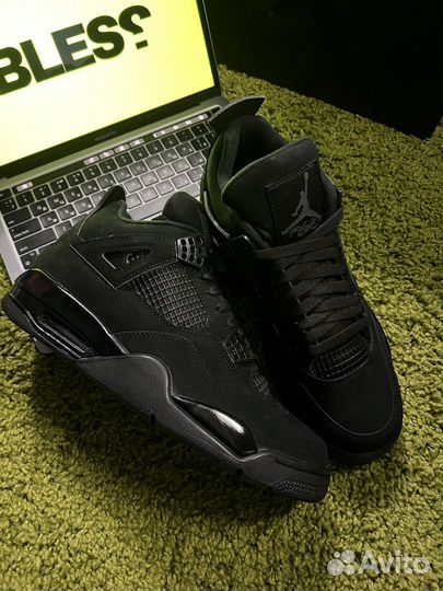 Кроссовки Nike Air Jordan 4 Black Cat черные