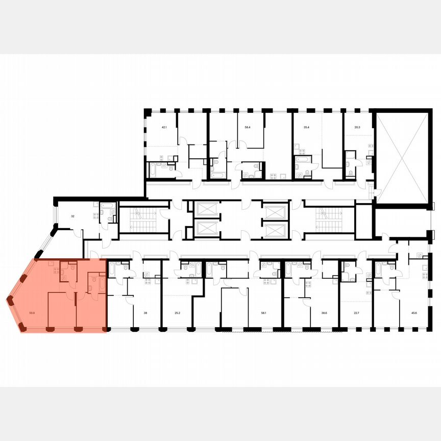 2-к. квартира, 59,8 м², 29/39 эт.
