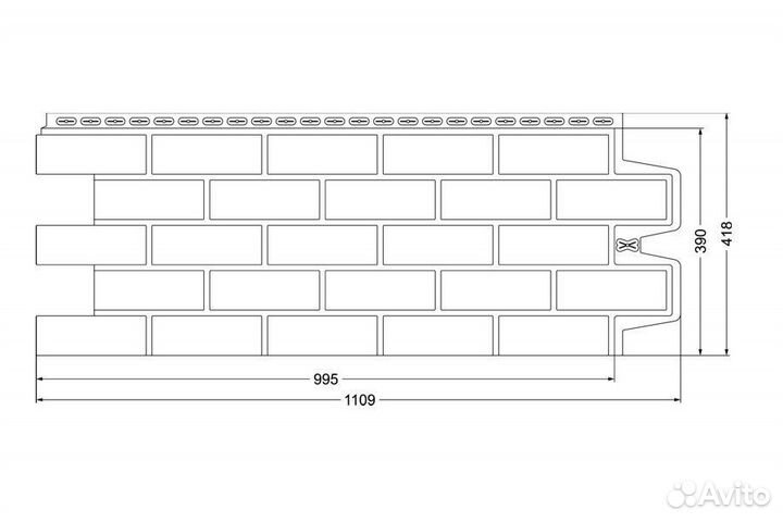 Панель фасадная Grand Line Состаренный кирпич Design Plus 418х1109мм кофе с черным швом