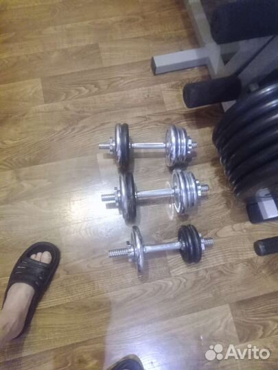 Скамья для жима со стойками и штангой бу