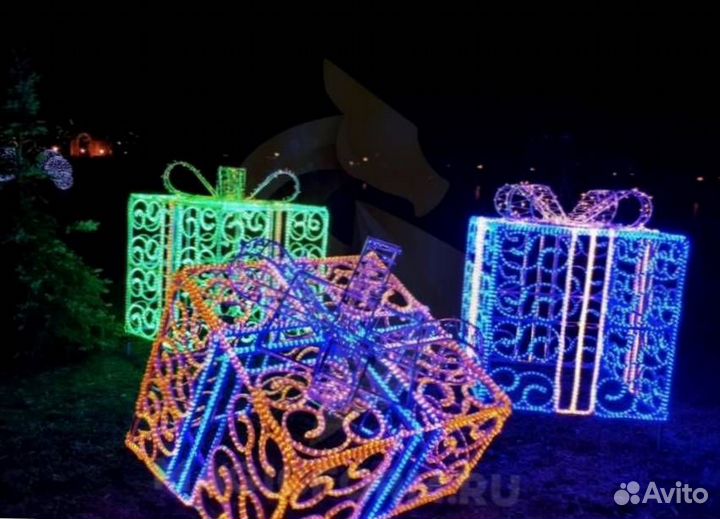 Новогоднее оформление фасада. Уличные гирлянды