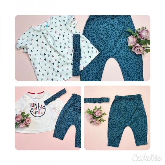 Пакет фирменных летних вещей для девочки 62-68