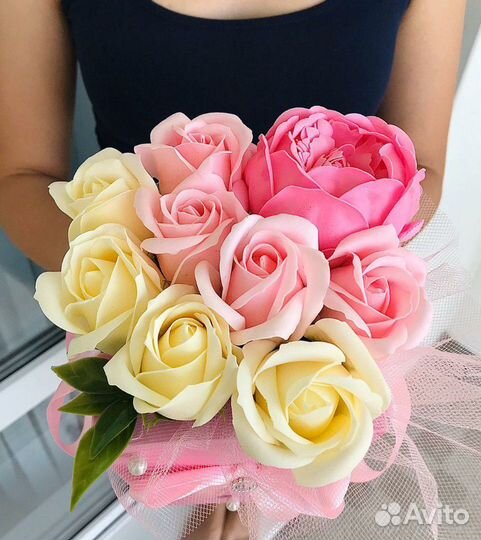 Букеты из мыльных роз