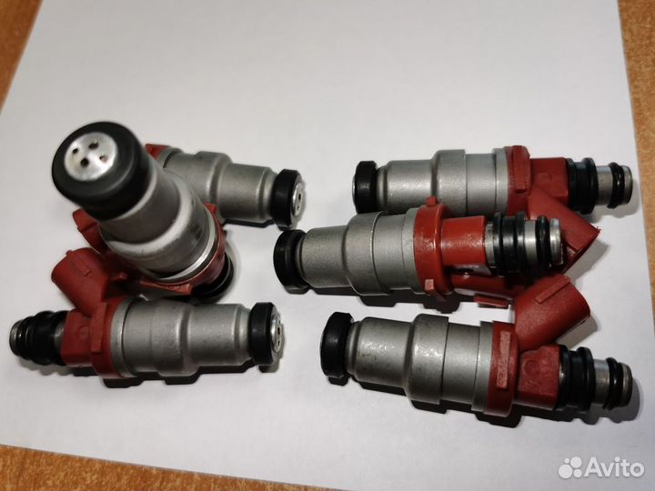 Топливные форсунки для 4sfe. Красные. 23209-74130