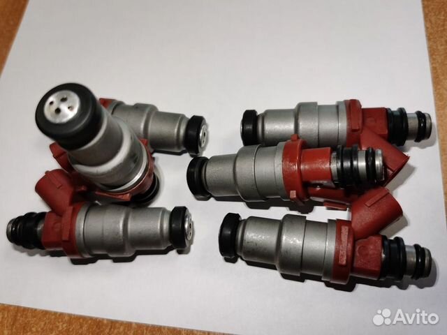 Топливные форсунки для 4sfe. Красные. 23209-74130