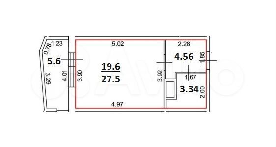 Квартира-студия, 27,5 м², 19/25 эт.