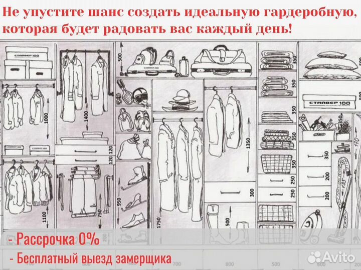 Гардеробные под ключ. Есть рассрочка