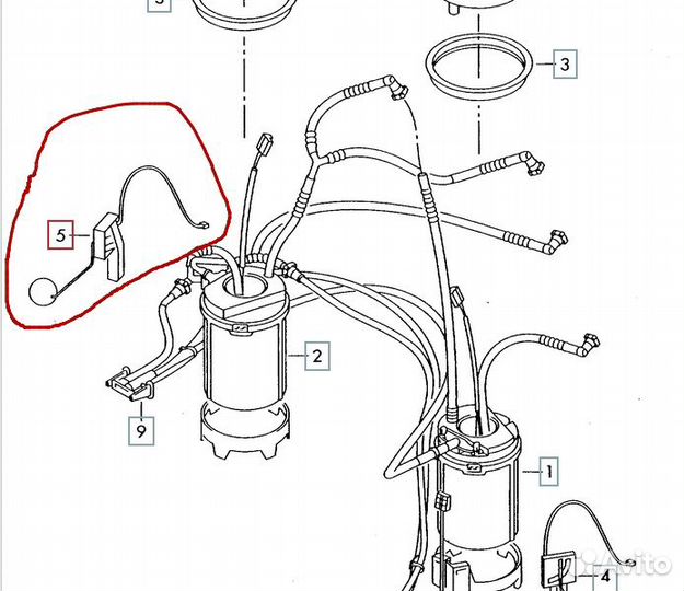 Датчик уровня топлива Volkswagen Touareg 02-10