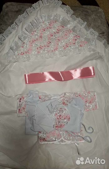 Конверт на выписку для девочки 12 предметов