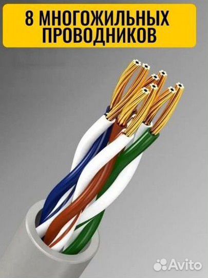 Интернет кабель, 30 м, новый