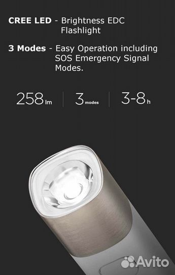 Фонарик solove X3 Portable Flashlight Power Bank