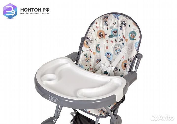 Стульчик для кормления Polini kids 252 Совы серый
