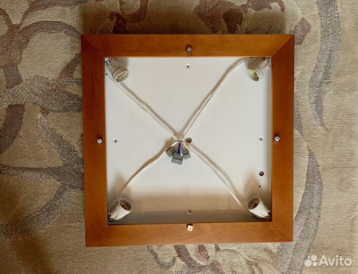 Люстра потолочная 490х490 дерево