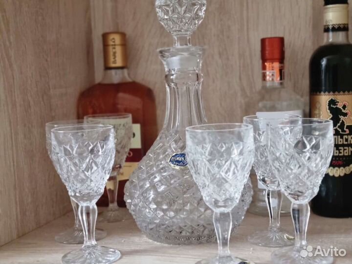 Графин с рюмками богемия