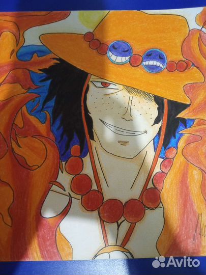 Рисунок Эйс из аниме Ван пис