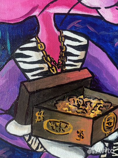 Современная картина денежная Розовая Пантера