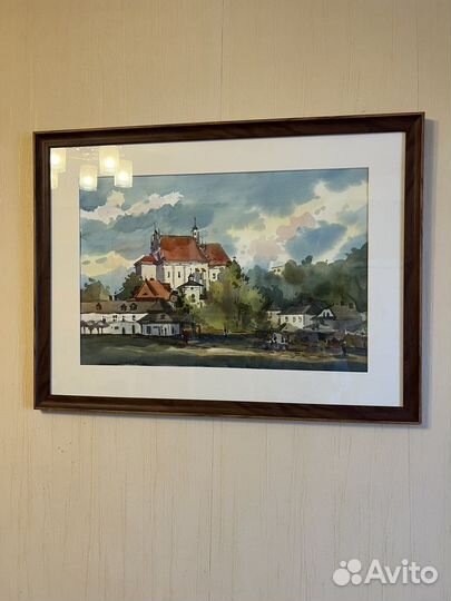 Картина пейзаж Польша акварель