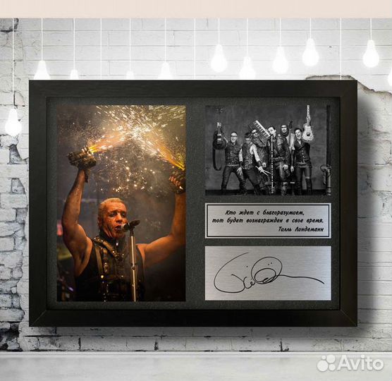 Тилль Линдеманн Rammstein автограф на металле