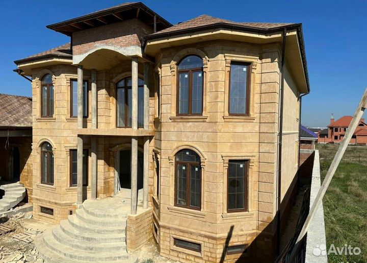 Облицовка фасадов дома / Дагестанский камень