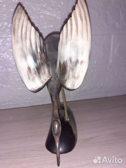Статуэтка ссср,цапля,рог,кость