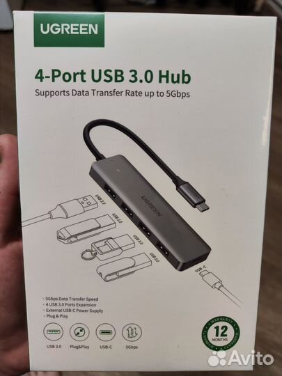 Разветвитель концентратор USB ugreen Type C