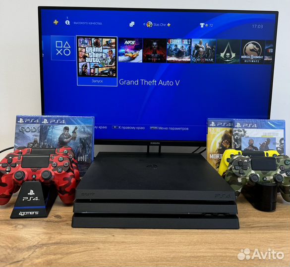 Sony PS4 pro 1 tb 500 игр подписка на 2 м