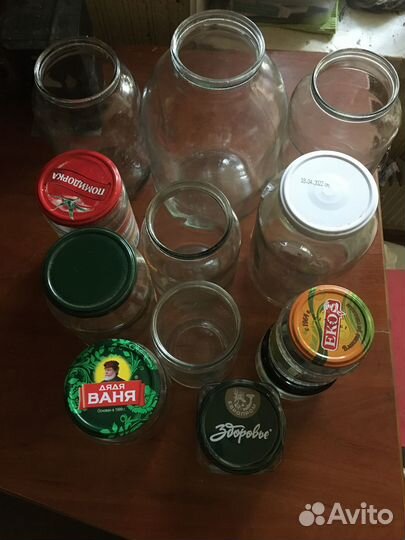 Банки стеклянные различной емкости, крышки вакуум