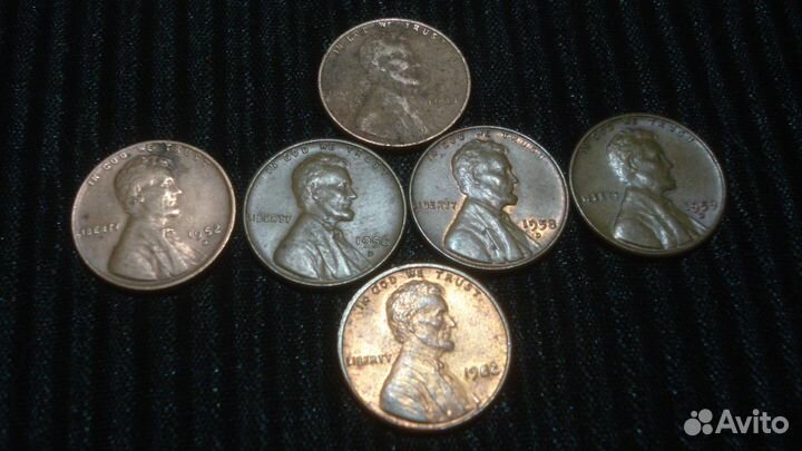 1 цент США 1958, 1959, 1982