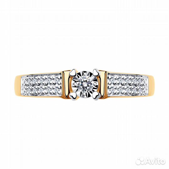 Новое золотое кольцо с бриллиантами (Рассрочка)