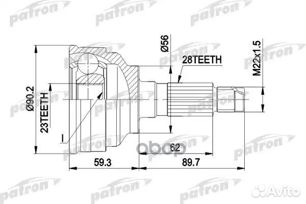 Шрус наруж.к-кт 28x56x23 mazda 626 без ABS 91