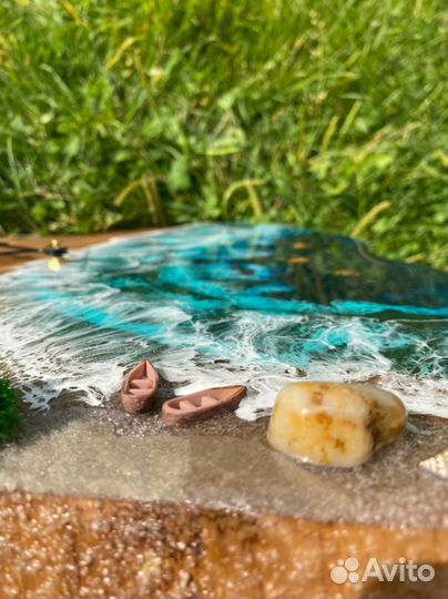 Часы карагач и эпоксидная смола