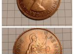 Монета Пенни 1967 Великобритания Яркость Блеск