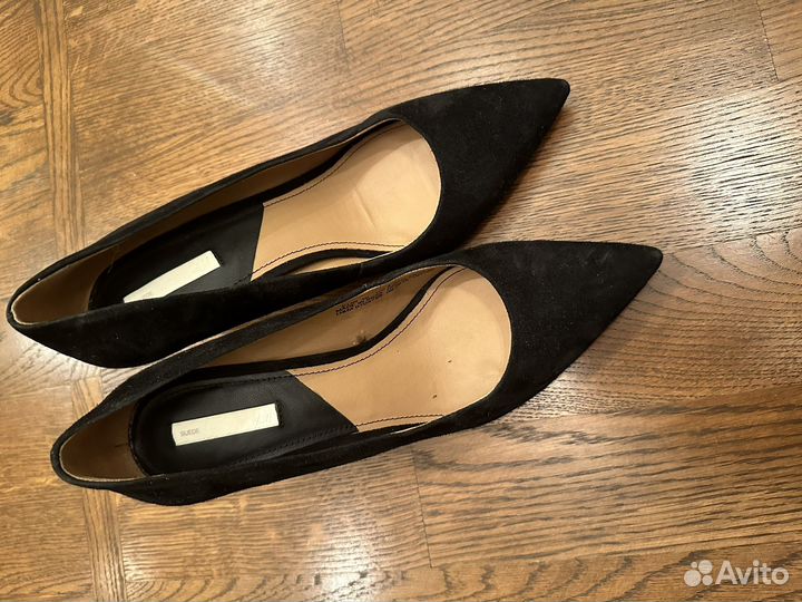 Туфли череые h&m замша