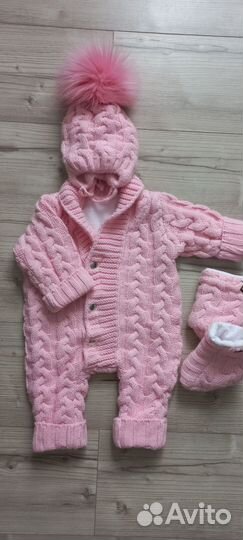 Вязаный комбинезон 62 68