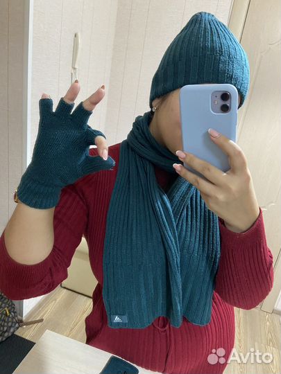 Зимний компоект adidas шапка шарф перчатки