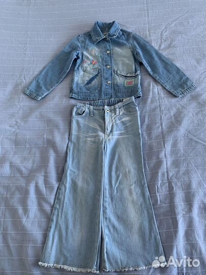 Джинсовый костюм для девочки 104
