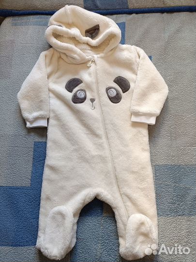 Комбинезон флисовый тёплый 62-68-74