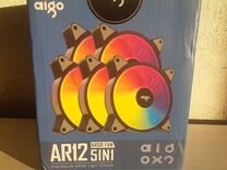 Белые вентиляторы RGB для пк 120мм 5 шт Aigo AR12