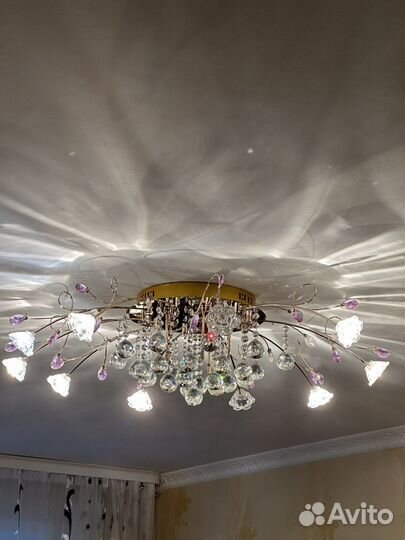 Люстра потолочная бу хрустальная