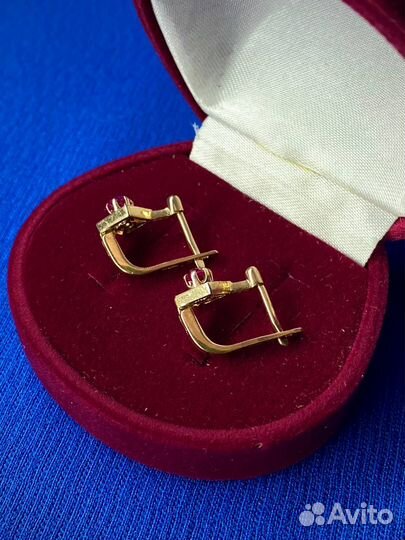 Винтаж серьги 585 корунд СССР клеймо звезда