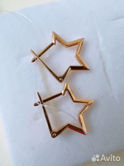 Новые золотые серьги пусеты гвоздики