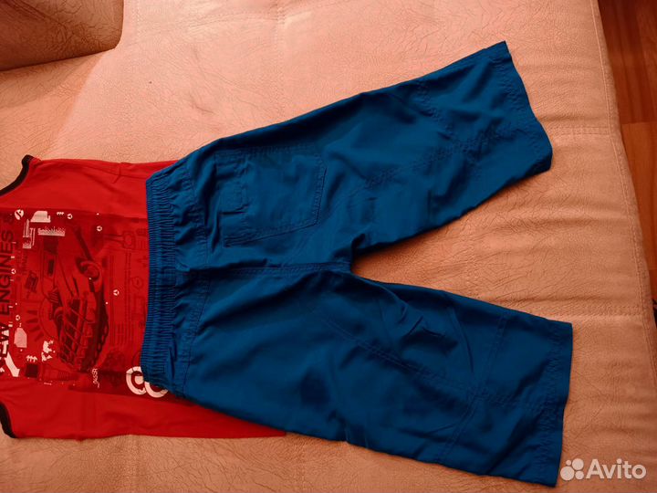 Шорты, футболка, тельняшка, р.140