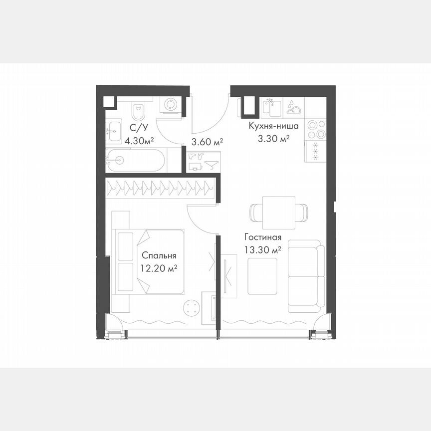 1-к. квартира, 36,9 м², 13/36 эт.
