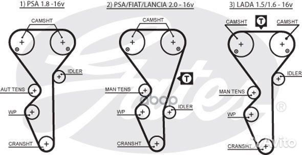 Комплект ремня грм + насос водяной LADA kalina 1.6