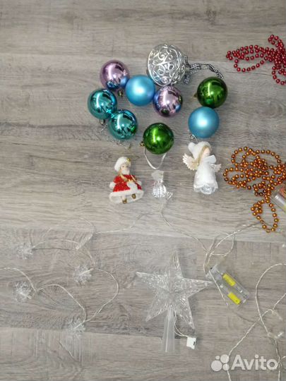 Ёлка Игрушки Гирлянды Звезда Бусы