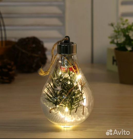 Новогодние шары в форме лампочке