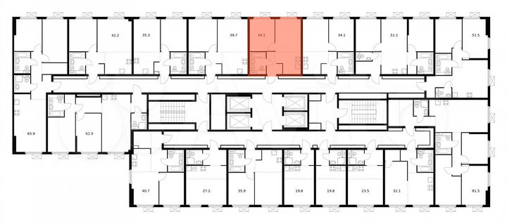 2-к. квартира, 34,1 м², 17/33 эт.
